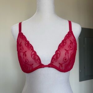 Victoria’s Secret Vintage Unlined Embroidered Lace Bra RARE 36C